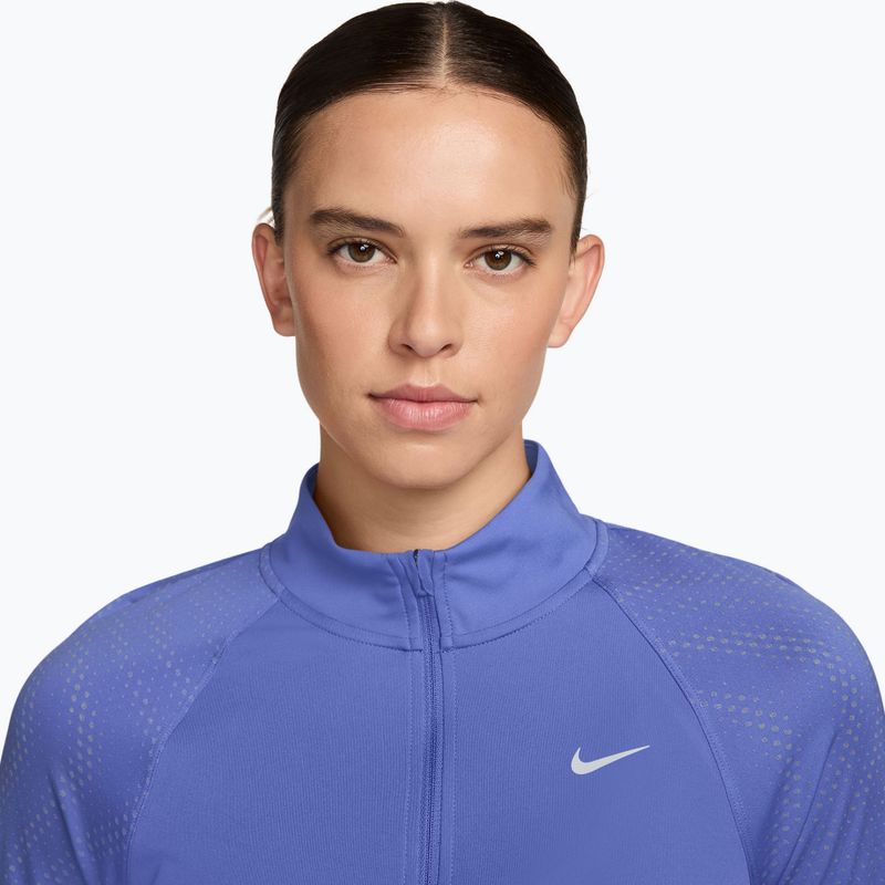 Maglia running donna a maniche lunghe Nike Tempo Flash Dri-Fit 1/4 Zip sapphire/black/white 3