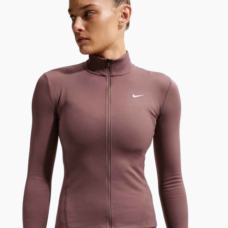 Felpa da allenamento da donna Nike One Fitted Dri-Fit Full-Zip burgundy tattoo/white 5