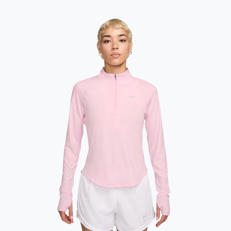 Maglia a maniche lunghe da running da donna Nike Tempo Swoosh Run Dri-Fit 1/4-Zip pink foam/white