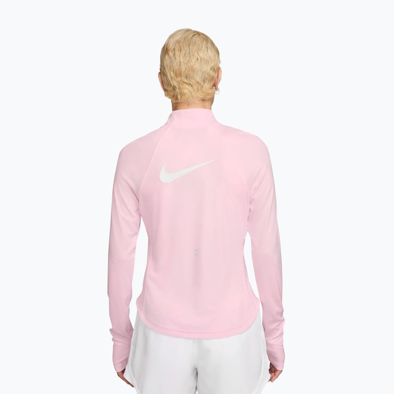 Maglia a maniche lunghe da running da donna Nike Tempo Swoosh Run Dri-Fit 1/4-Zip pink foam/white 2