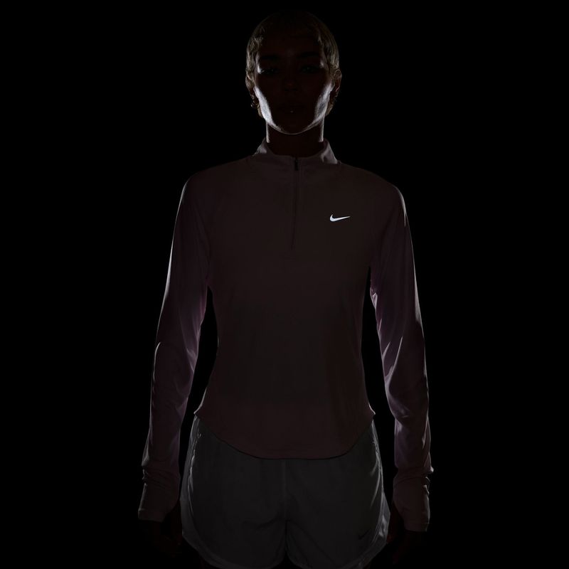 Maglia a maniche lunghe da running da donna Nike Tempo Swoosh Run Dri-Fit 1/4-Zip pink foam/white 4