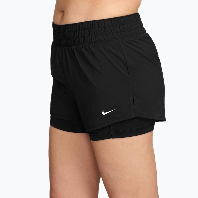 Pantaloncini da running donna Nike One Dri-FIT 2IN1 black/white 3