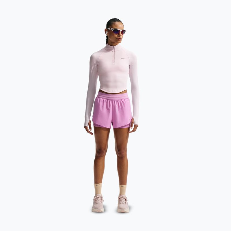 Pantaloncini da corsa da donna Nike Swift Mid-Rise 2in1 light magenta/light magenta 2