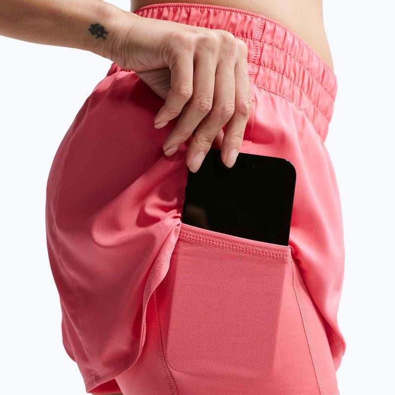 Pantaloncini da running da donna Nike One Dri-FIT 2IN1 sea coral/white 7