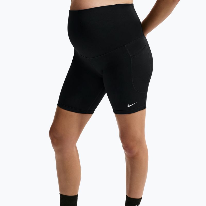 Pantaloncini da donna Nike One Maternity High-Waisted 8" black/white 4