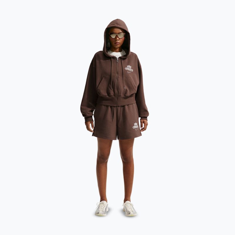 Felpa donna Nike Phoenix Full-Zip Hoodie light chocolate 2