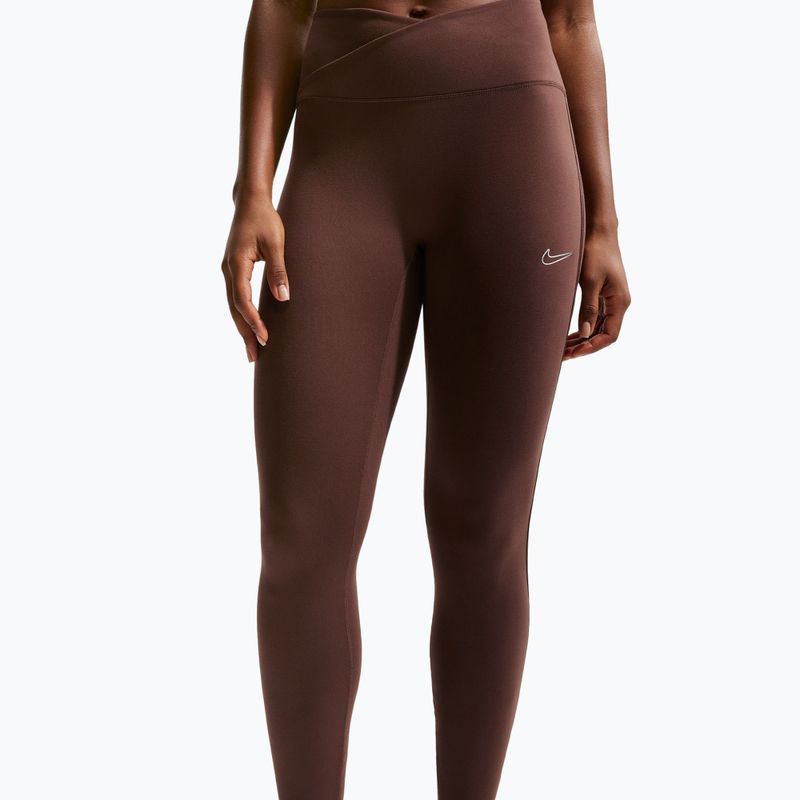 Legginsy damskie Nike One High-Waisted Seamless light chocolate 4