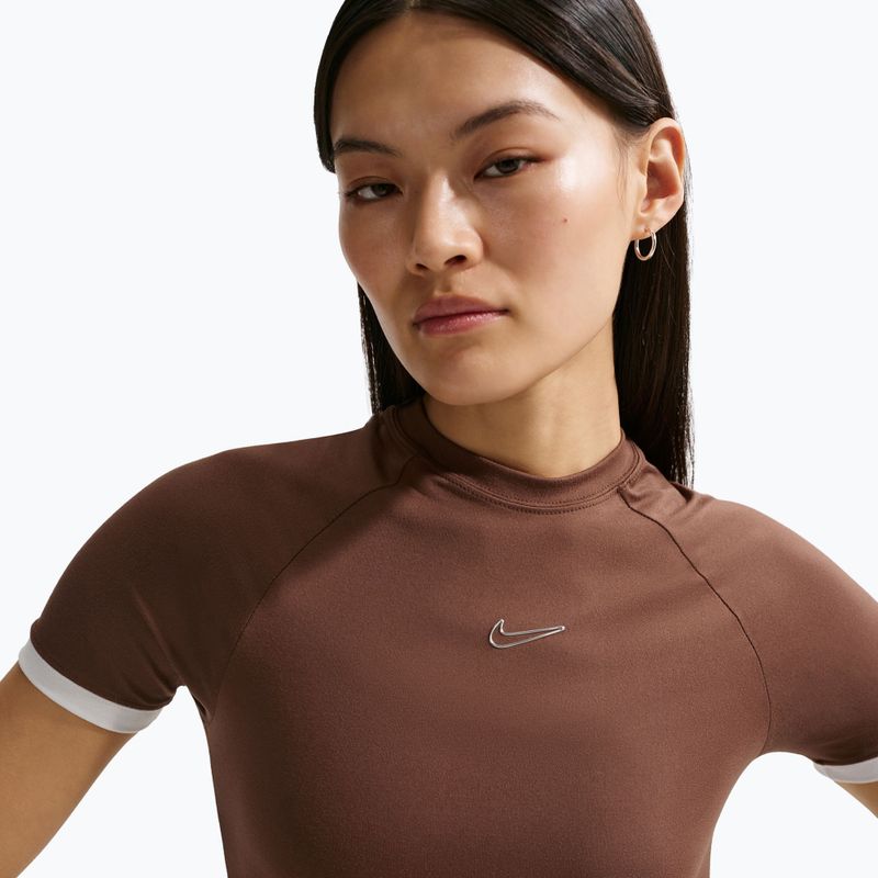 T-shirt donna Nike Gloss Fitted Top light chocolate 5