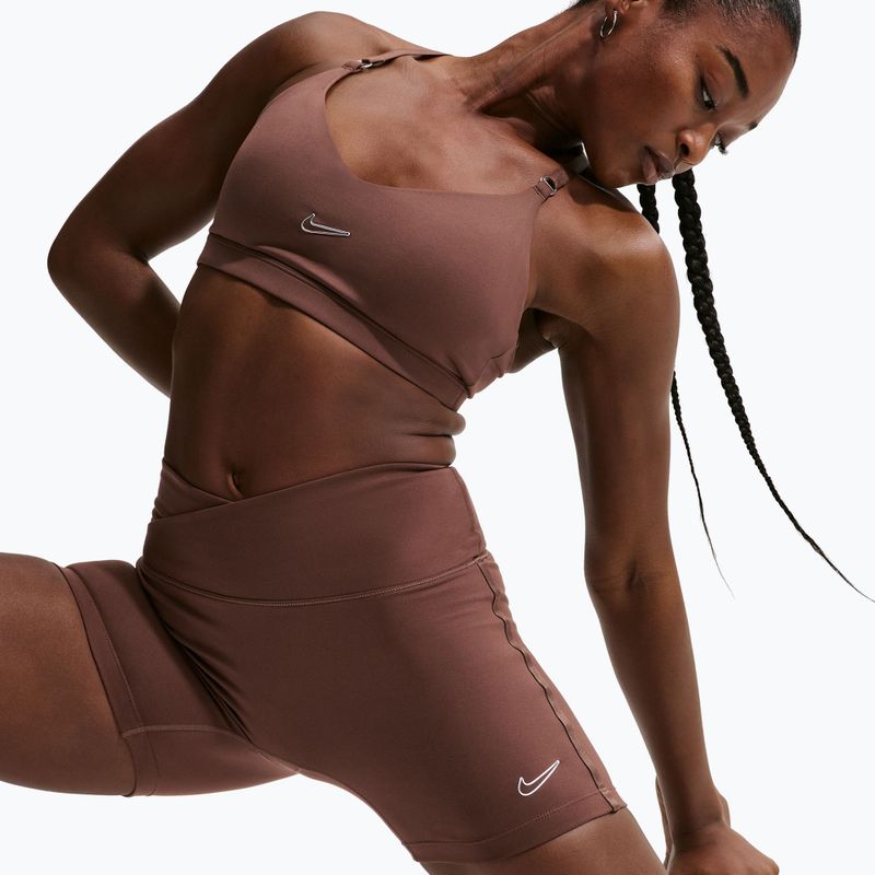 Shorts da donna Nike One Biker 5" light chocolate 7