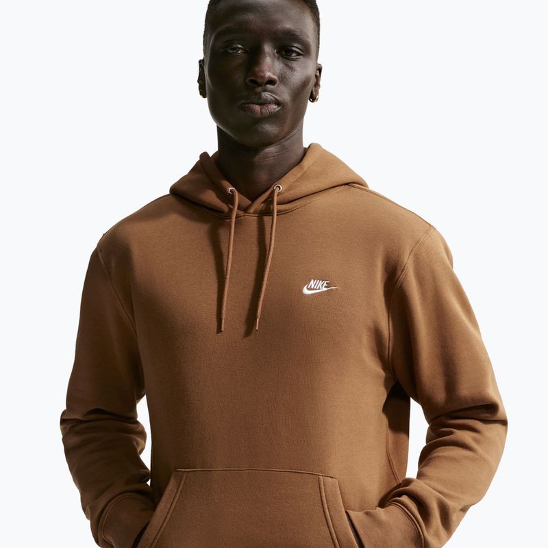 Felpa da uomo Nike Club Pullover Hoodie ale brown/ale brown/white 4