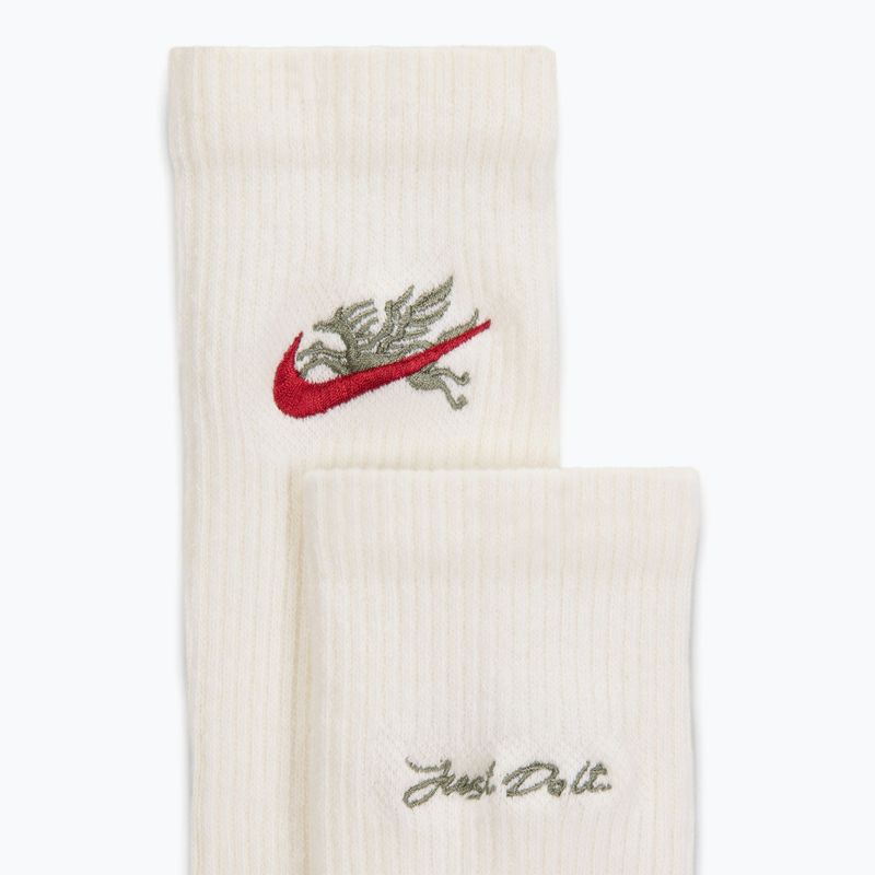 Calzini Nike Everyday Plus Crew 3 paia sail/neutral olive/team crimson 4