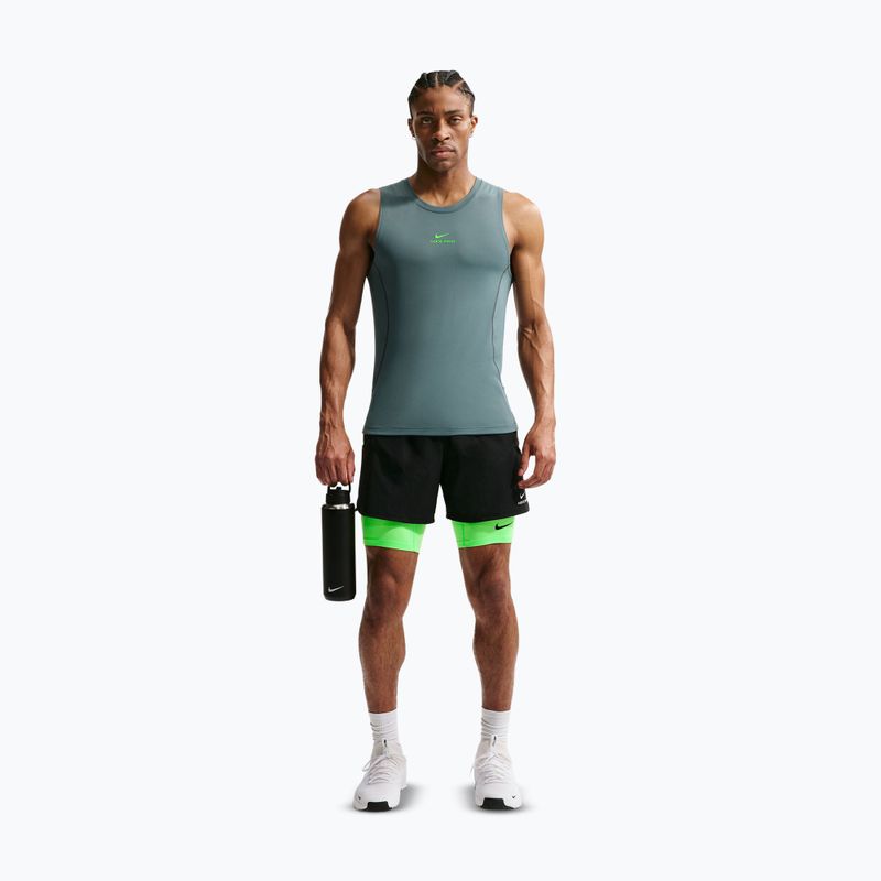 Pantaloncini da allenamento da uomo Nike Pro Dri-Fit Fitness Long green strike/black 2