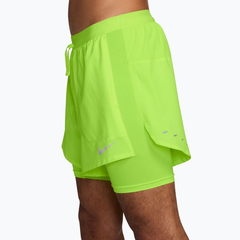 Pantaloncini da corsa da uomo Nike Stride Dri-Fit Hybrid 5" volt ice 3