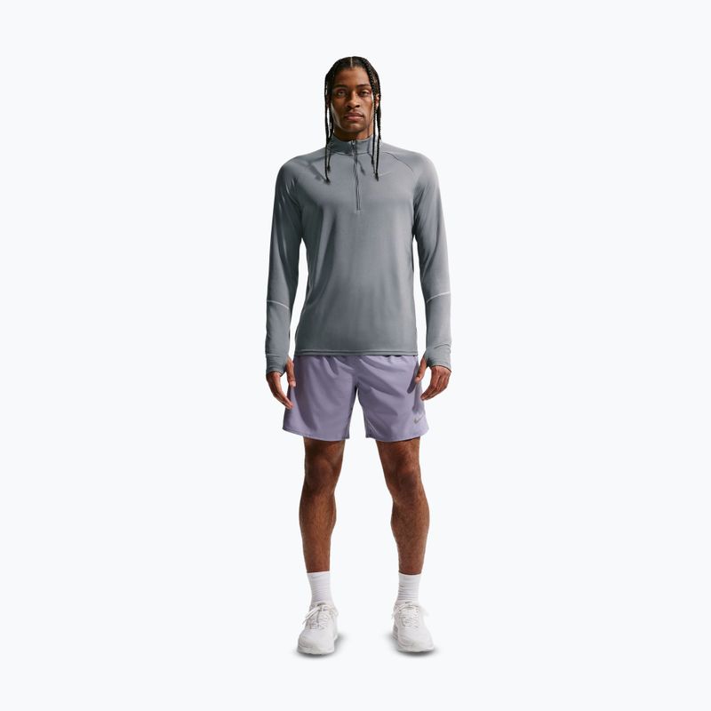 Felpa da running da uomo Nike Miler Dri-Fit UV 1/2 Zip smoke grey 2