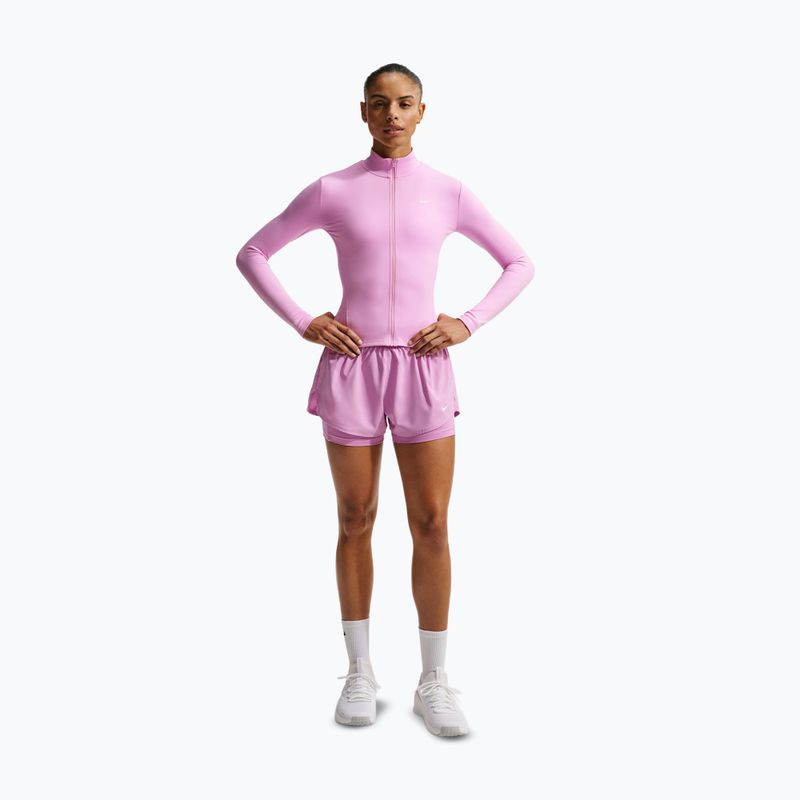 Pantaloncini da corsa da donna Nike One Dri-FIT 2IN1 light magenta/white 2