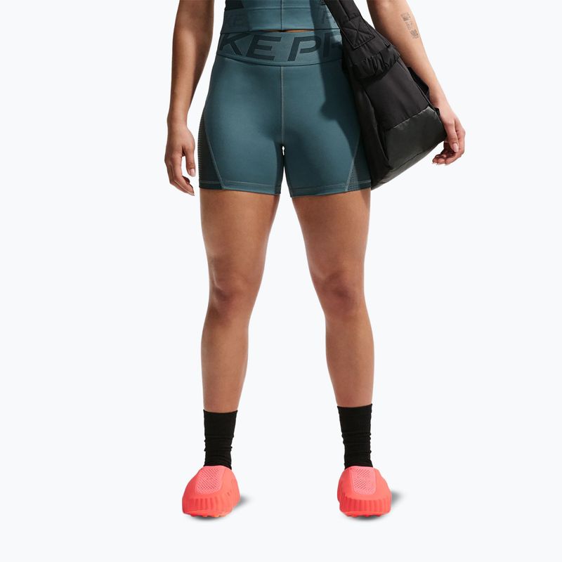 Pantaloncini da donna Nike Pro Sculpt High Waisted 5" Biker mineral slate/faded spruce/white
