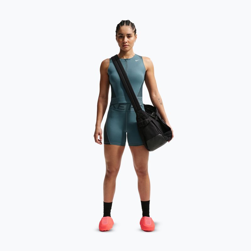 Maglietta da allenamento da donna Nike Pro Dri-Fit mineral slate/faded spruce/white 2