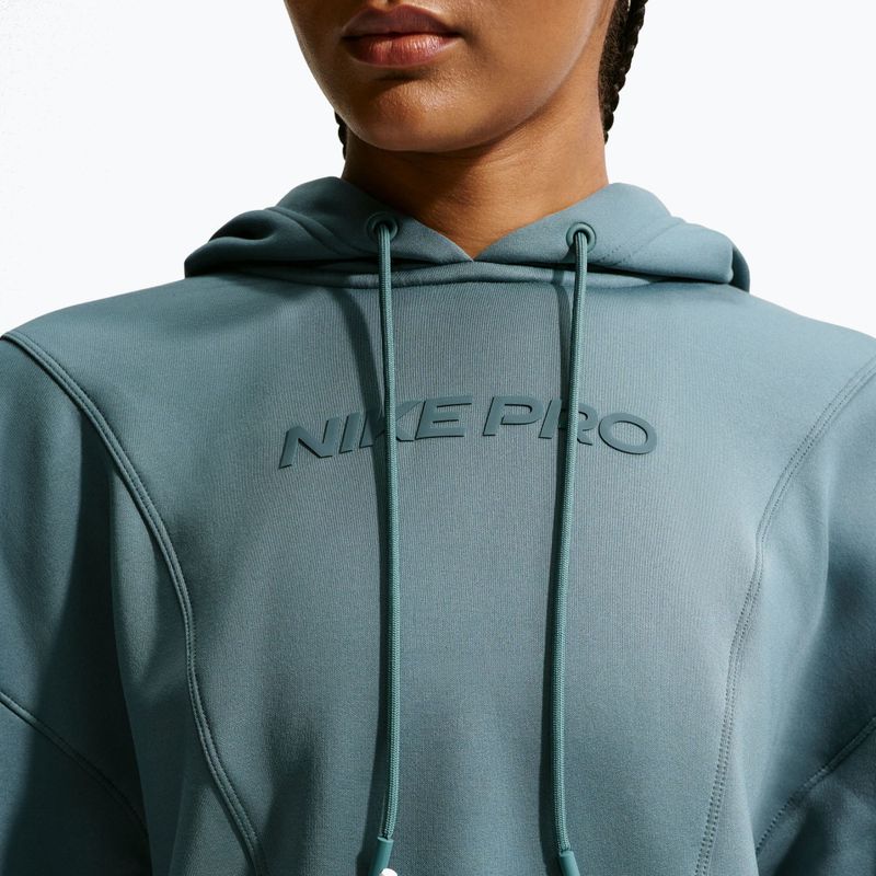 Felpa da allenamento da donna Nike Pro Therma-Fit Hoodie mineral slate/white 5