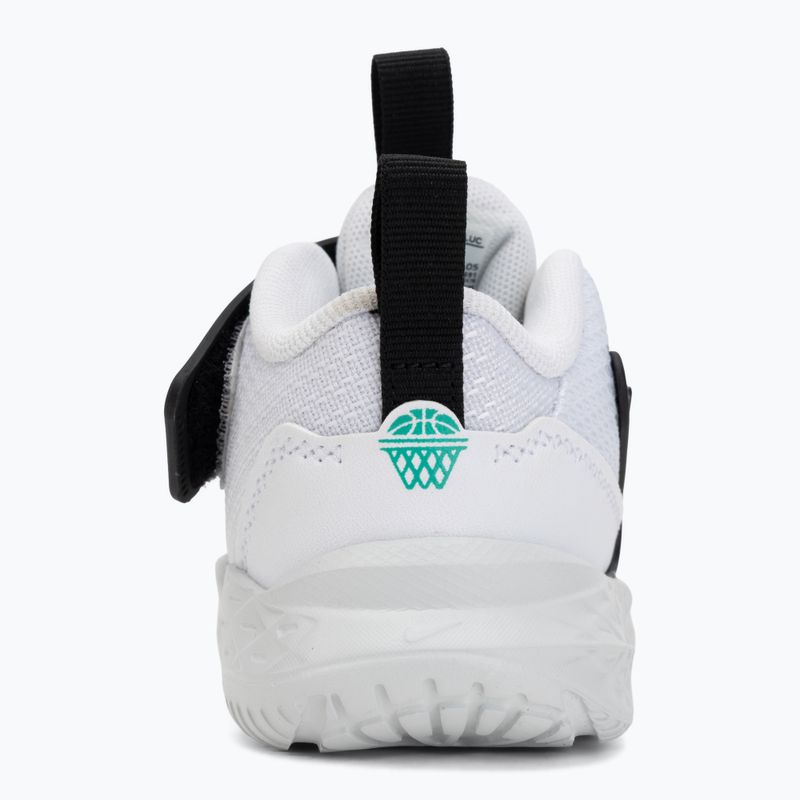 Scarpe per bambini Nike Team Hustle D 12 white/black/clear emerald/topaz gold 6