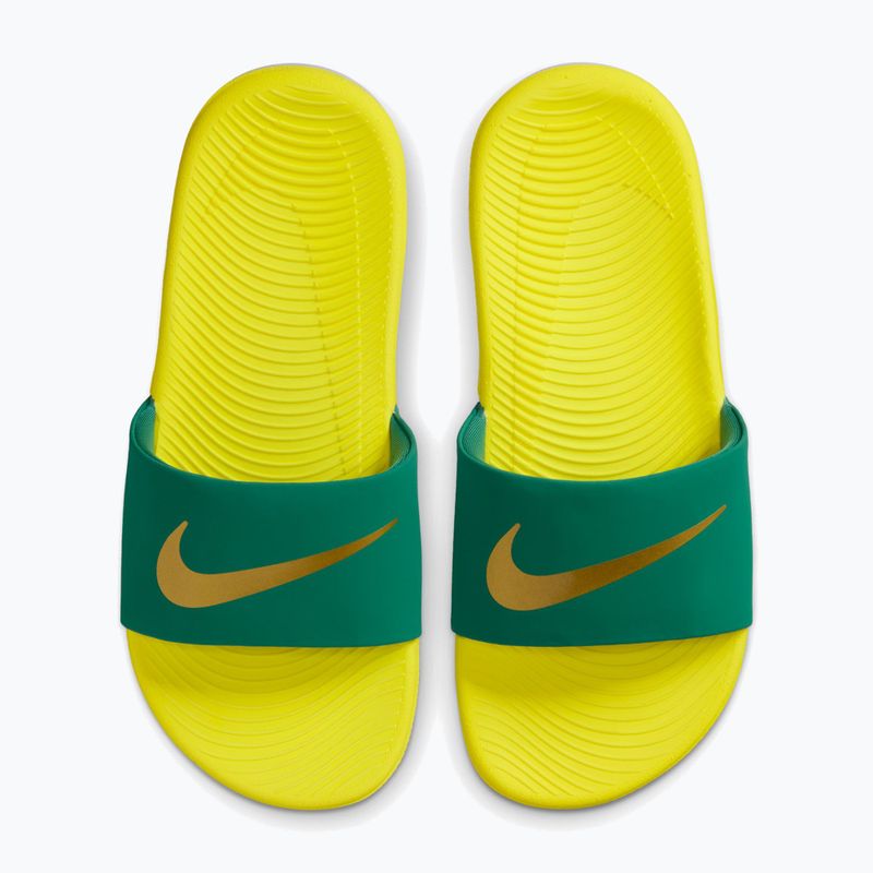 Ciabatte per bambini Nike Coffee malachite/sonic yellow/metallic gold 3