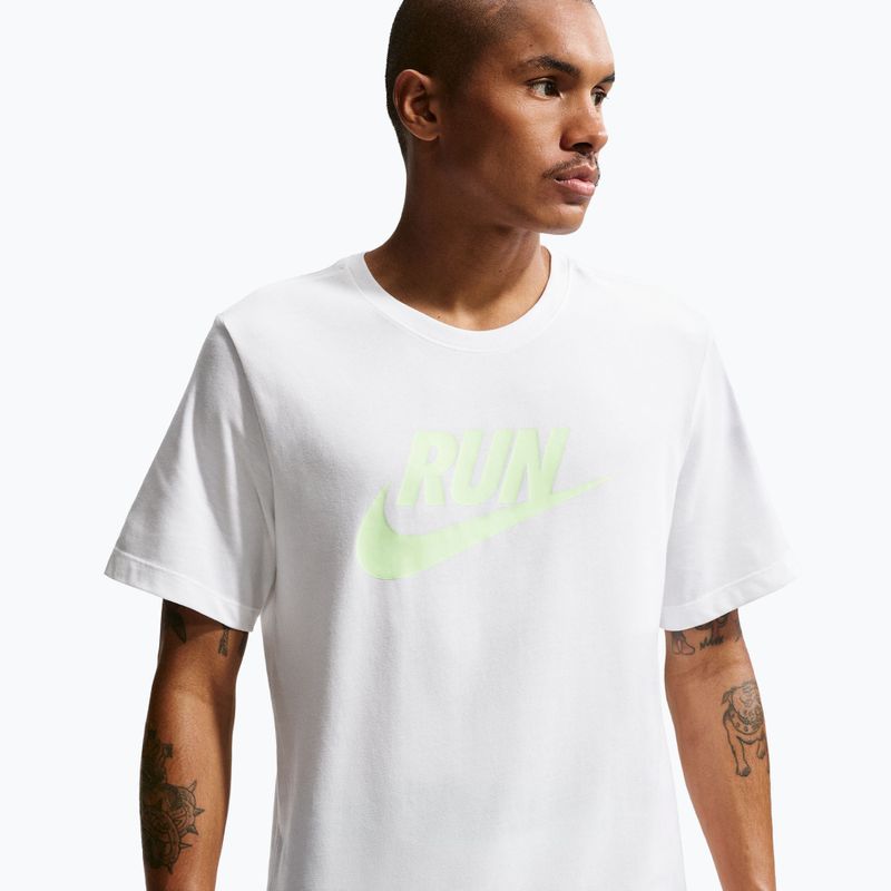 Maglietta da corsa da uomo Nike Dri-Fit Running white/barely volt 4