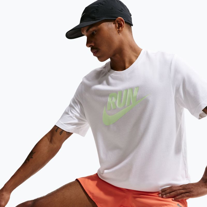 Maglietta da corsa da uomo Nike Dri-Fit Running white/barely volt 6