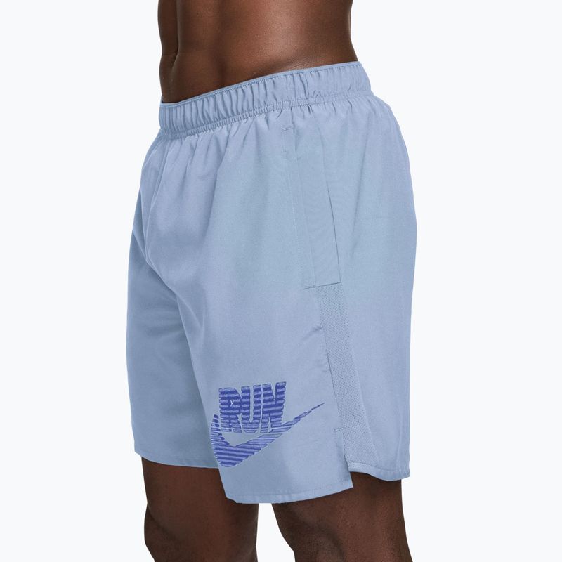 Pantaloncini da corsa da uomo Nike Challenger Dri-Fit Brief-Lined 7" hydrogen blue/lapis 3