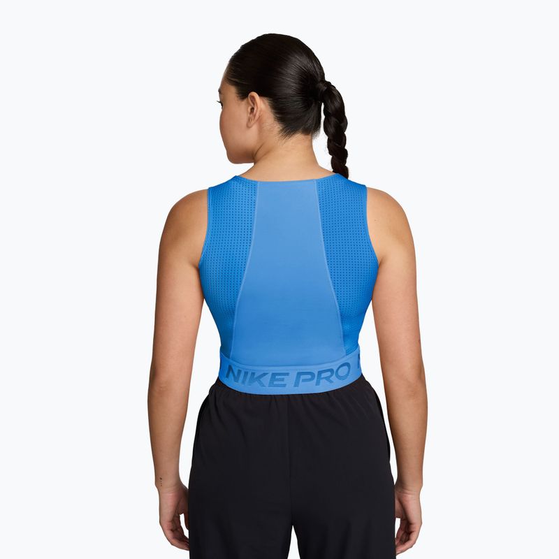 Maglietta da allenamento da donna Nike Pro Dri-Fit university blue/light photo blue/white 2
