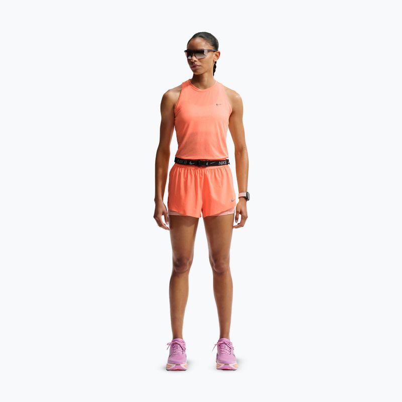 Pantaloncini da corsa da donna Nike Swift Mid-Rise 2in1 orange pulse 2