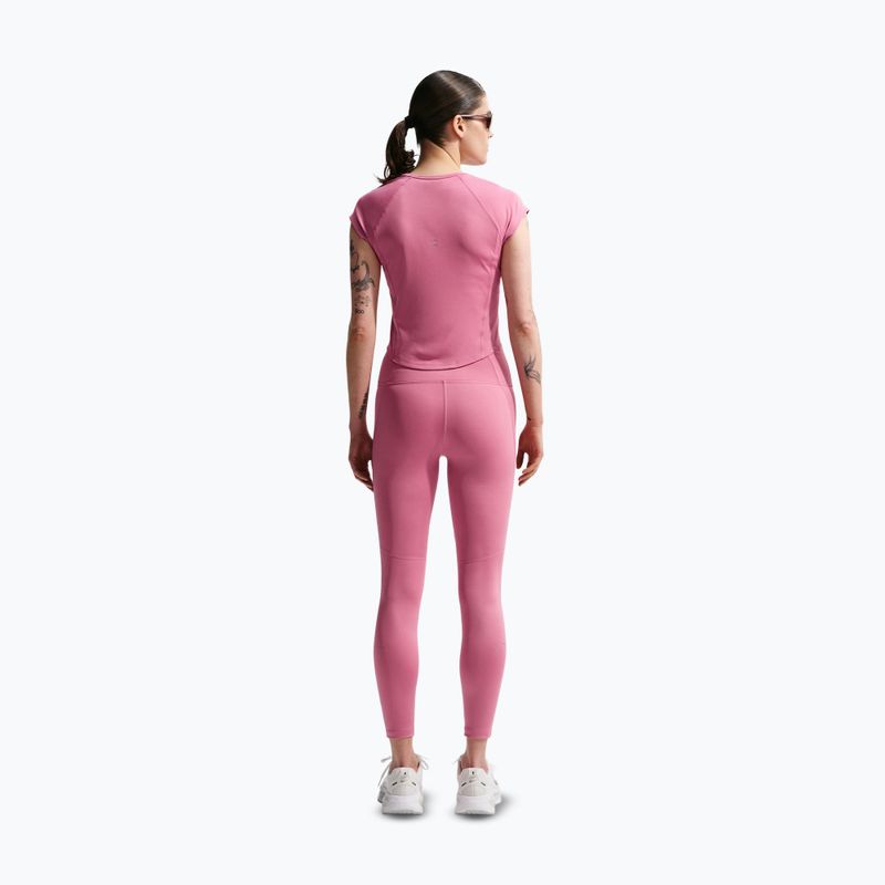Leggings da corsa da donna Nike Tempo Swoosh Run High-Waisted 7/8 peony/white 3
