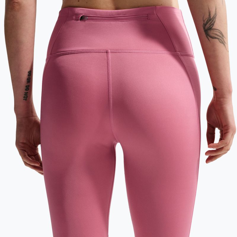 Leggings da corsa da donna Nike Tempo Swoosh Run High-Waisted 7/8 peony/white 5