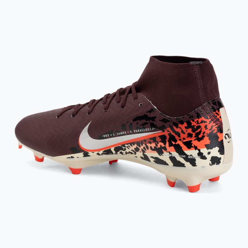 Scarpe da calcio da uomo Nike United Mercurial Superfly 10 Academy MG burgundy crush/metallic silver 3