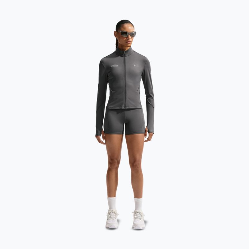 Felpa da corsa da donna Nike Swift Dri-Fit Full Zip Mid-Layer medium ash 2