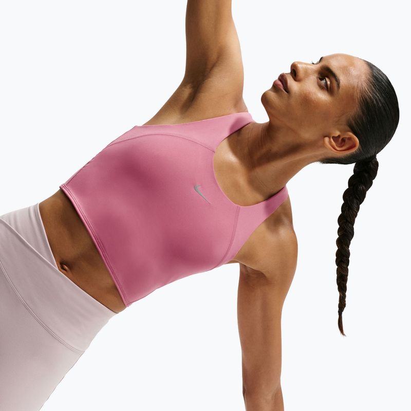 Maglia da running da donna Nike Tempo Medium Support Cropped Sports Bra peony 5