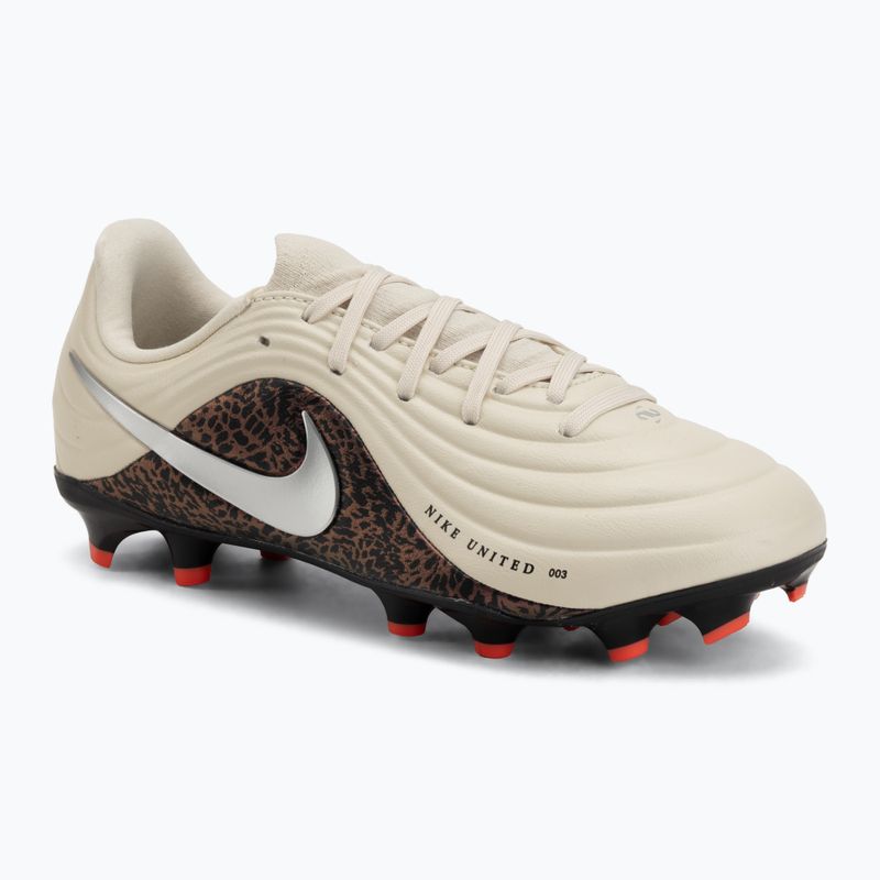 Scarpe da calcio per bambini Nike United Jr. Tiempo Maestro Academy MG fossil/burgundy crush/metallic silver