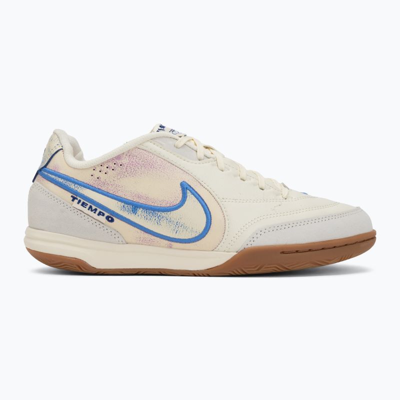 Scarpe da calcio da uomo Nike Tiempo Streetgato PRM IC coconut milk/gum medium brown/blue crystal 2