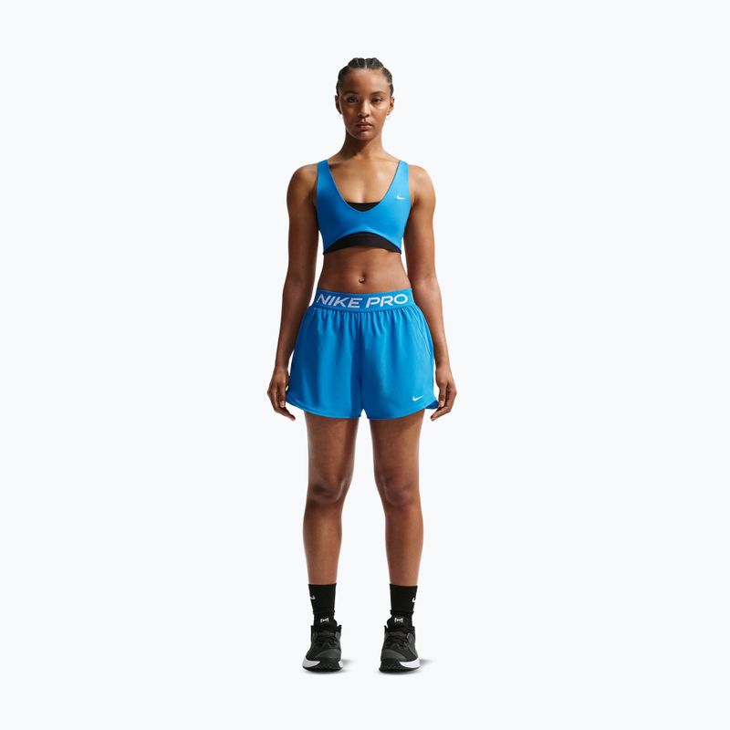 Pantaloncini da allenamento da donna Nike Pro 2in1 light photo blue/white 2