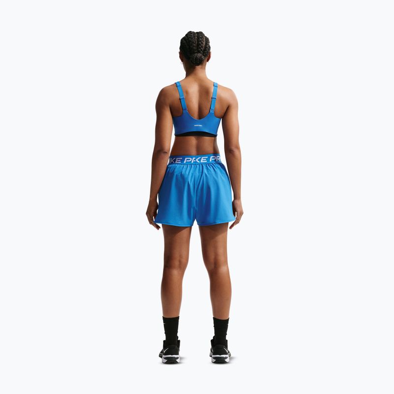 Pantaloncini da allenamento da donna Nike Pro 2in1 light photo blue/white 3