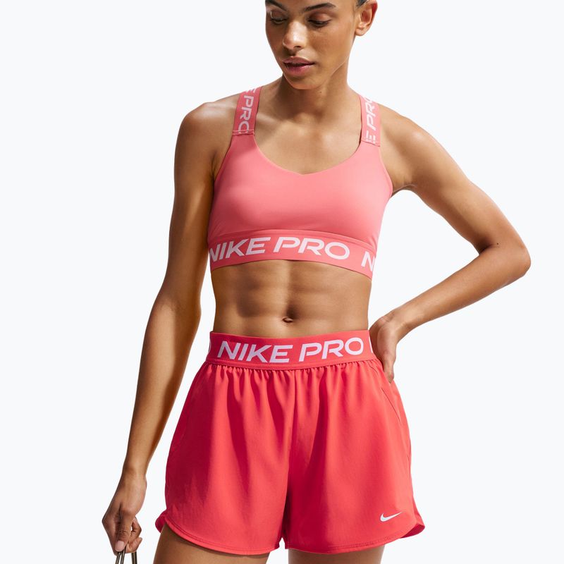 Pantaloncini da allenamento da donna Nike Pro 2in1 light crimson/white 5