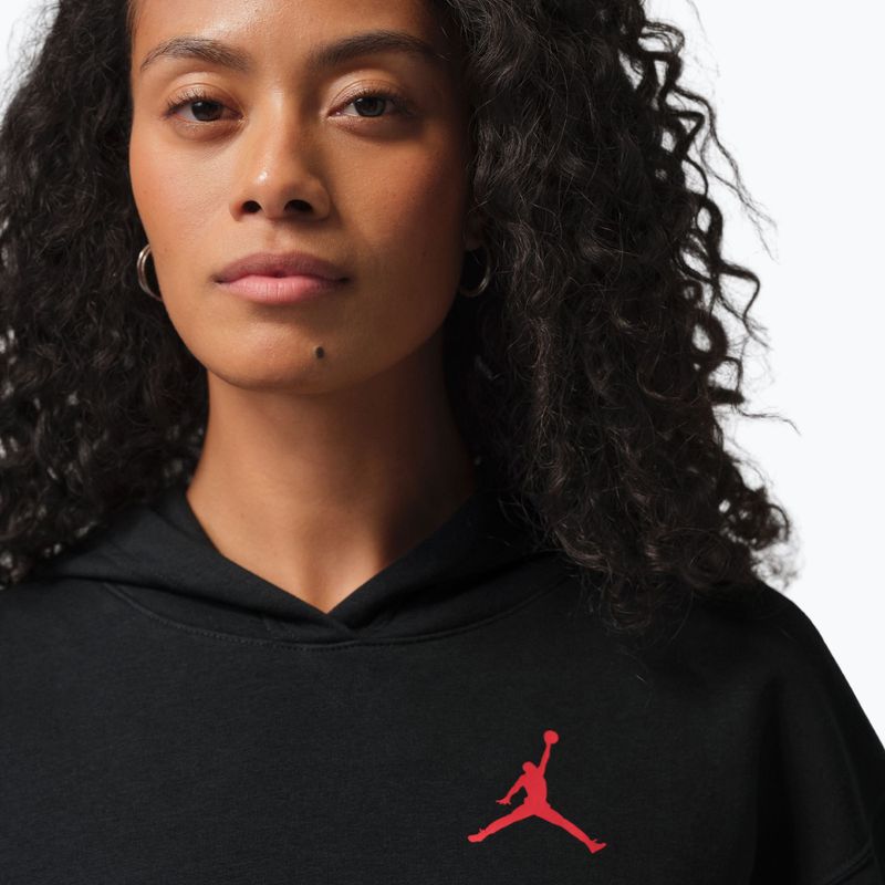 Felpa da donna Nike Jordan Fleece Hoodie black/gym red 4