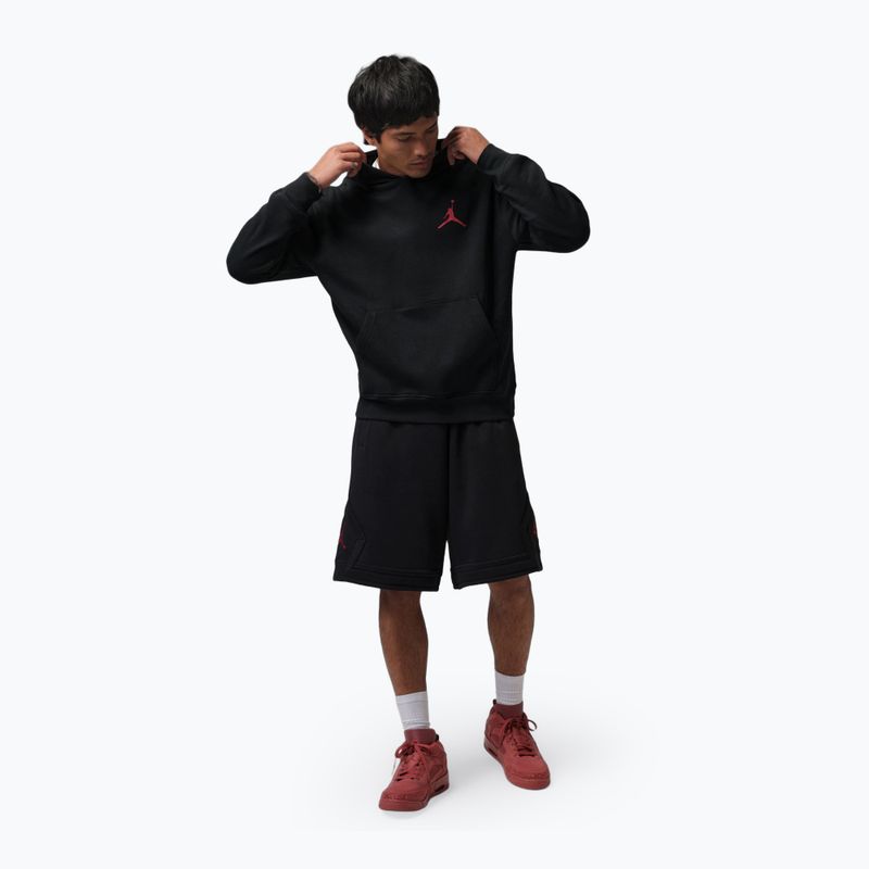 Felpa da uomo Jordan Pullover Hoodie black/gym red 2