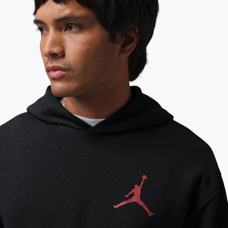 Felpa da uomo Jordan Pullover Hoodie black/gym red 4
