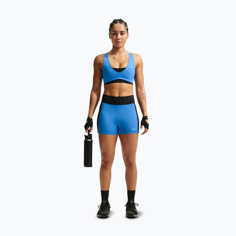 Pantaloncini da allenamento da donna Nike Pro Sculpt Dri-Fit High-Waisted Biker 5" light photo blue/black/white 2