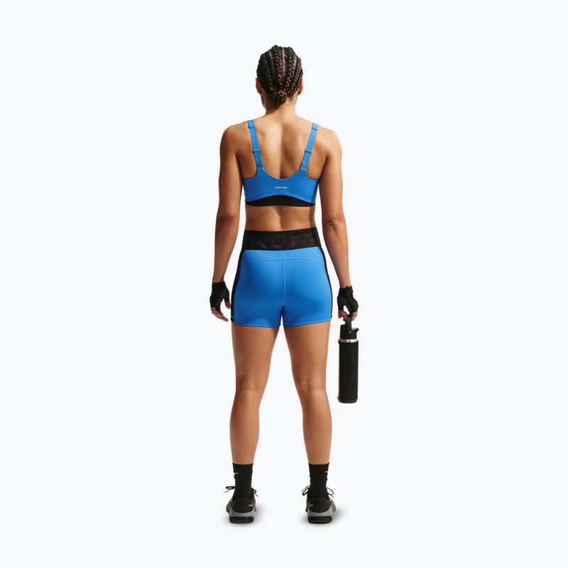 Pantaloncini da allenamento da donna Nike Pro Sculpt Dri-Fit High-Waisted Biker 5" light photo blue/black/white 3