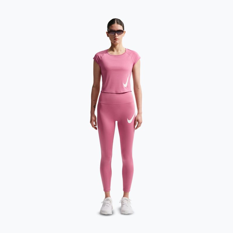Maglietta da corsa da donna Nike Swoosh Run Dri-Fit peony/photon dust/white 2