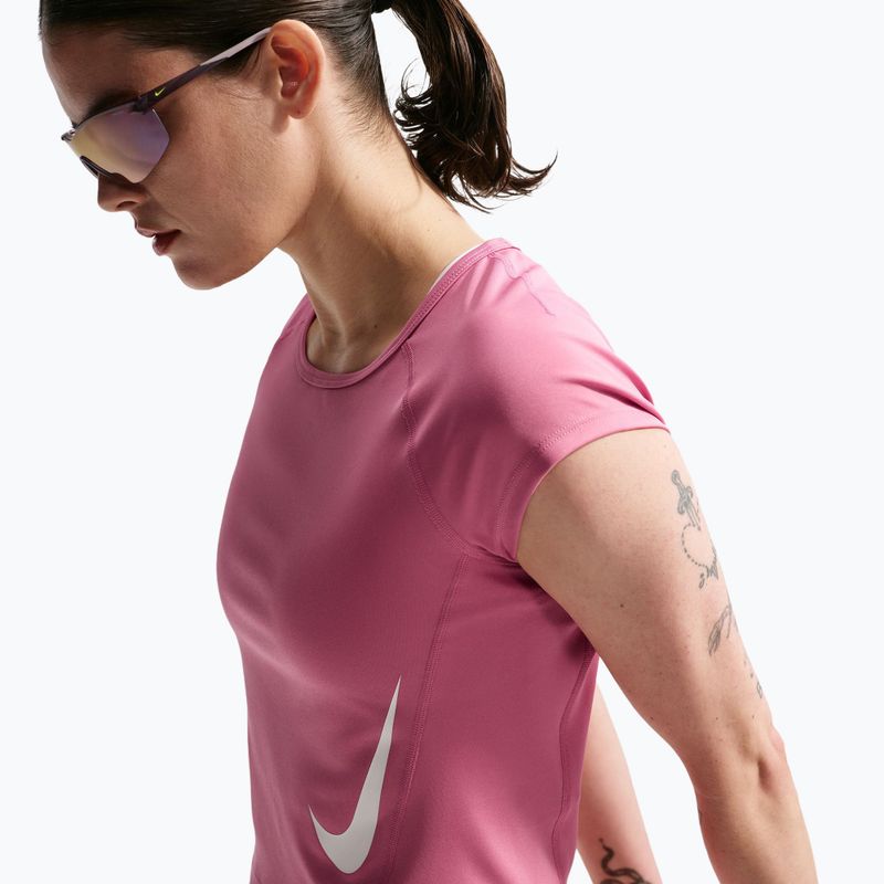 Maglietta da corsa da donna Nike Swoosh Run Dri-Fit peony/photon dust/white 5