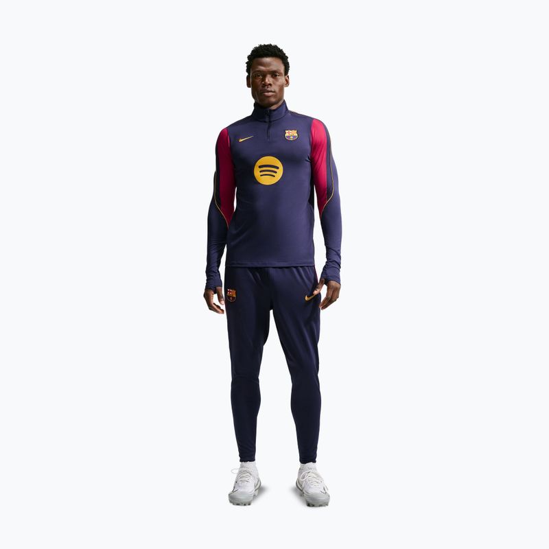 Felpa da calcio da uomo Nike FC Barcelona Strike Soccer Drill Top blackened blue/mineral yellow 2