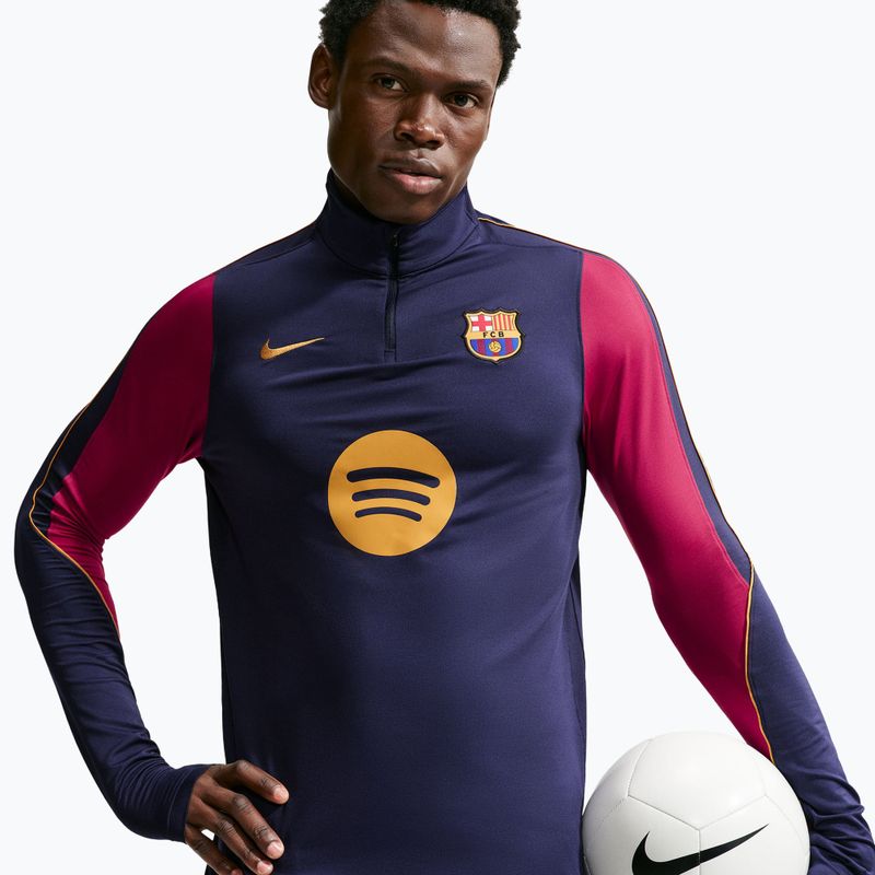 Felpa da calcio da uomo Nike FC Barcelona Strike Soccer Drill Top blackened blue/mineral yellow 4