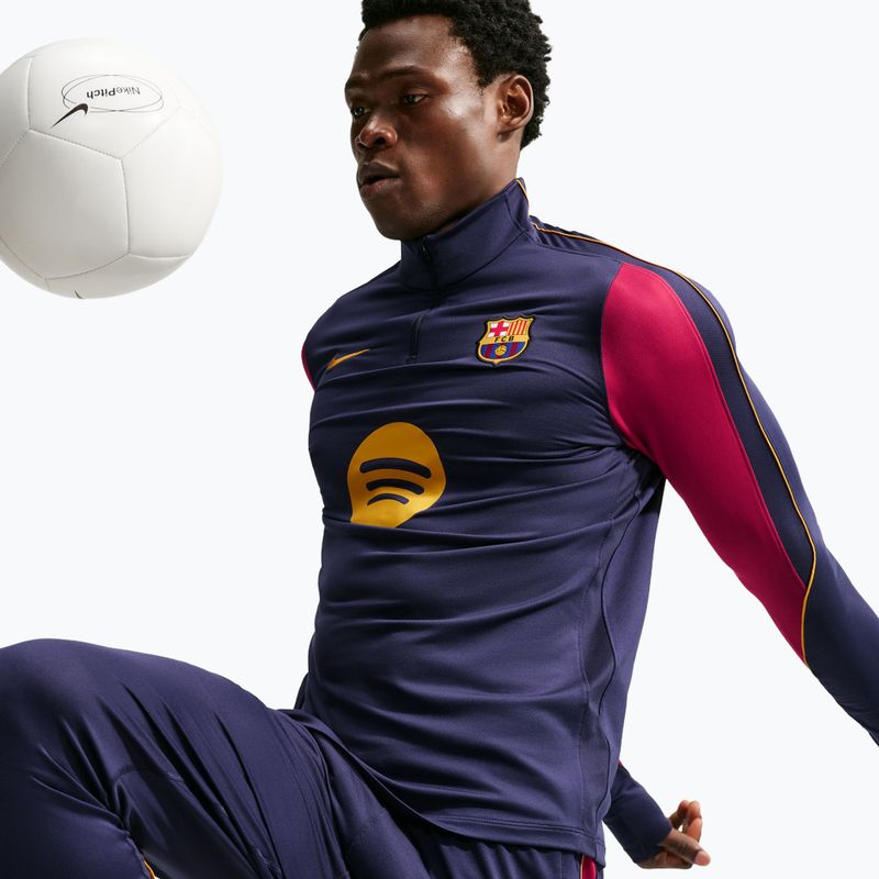 Felpa da calcio da uomo Nike FC Barcelona Strike Soccer Drill Top blackened blue/mineral yellow 5