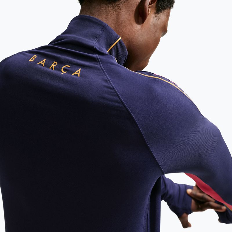 Felpa da calcio da uomo Nike FC Barcelona Strike Soccer Drill Top blackened blue/mineral yellow 6